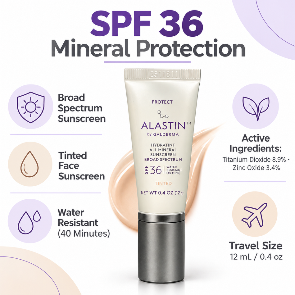 ALASTIN HydraTint Pro Mineral Sunscreen SPF 36 Travel Size 12 mL – Tinted Face Sunscreen