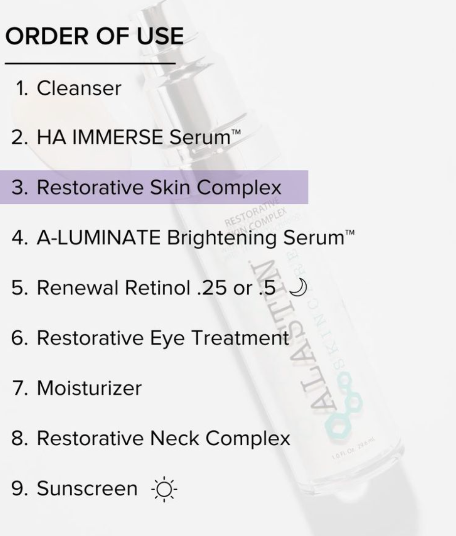 ALASTIN Restorative Skin Complex daily skincare routine