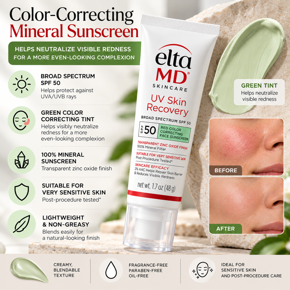 EltaMD UV Skin Recovery Green Tint SPF 50 | 1.7 oz