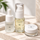 Epicutis Sample Sachet Pack – Oil Cleanser 15ml, Lipid Serum 10ml & Hyvia Crème 5ml