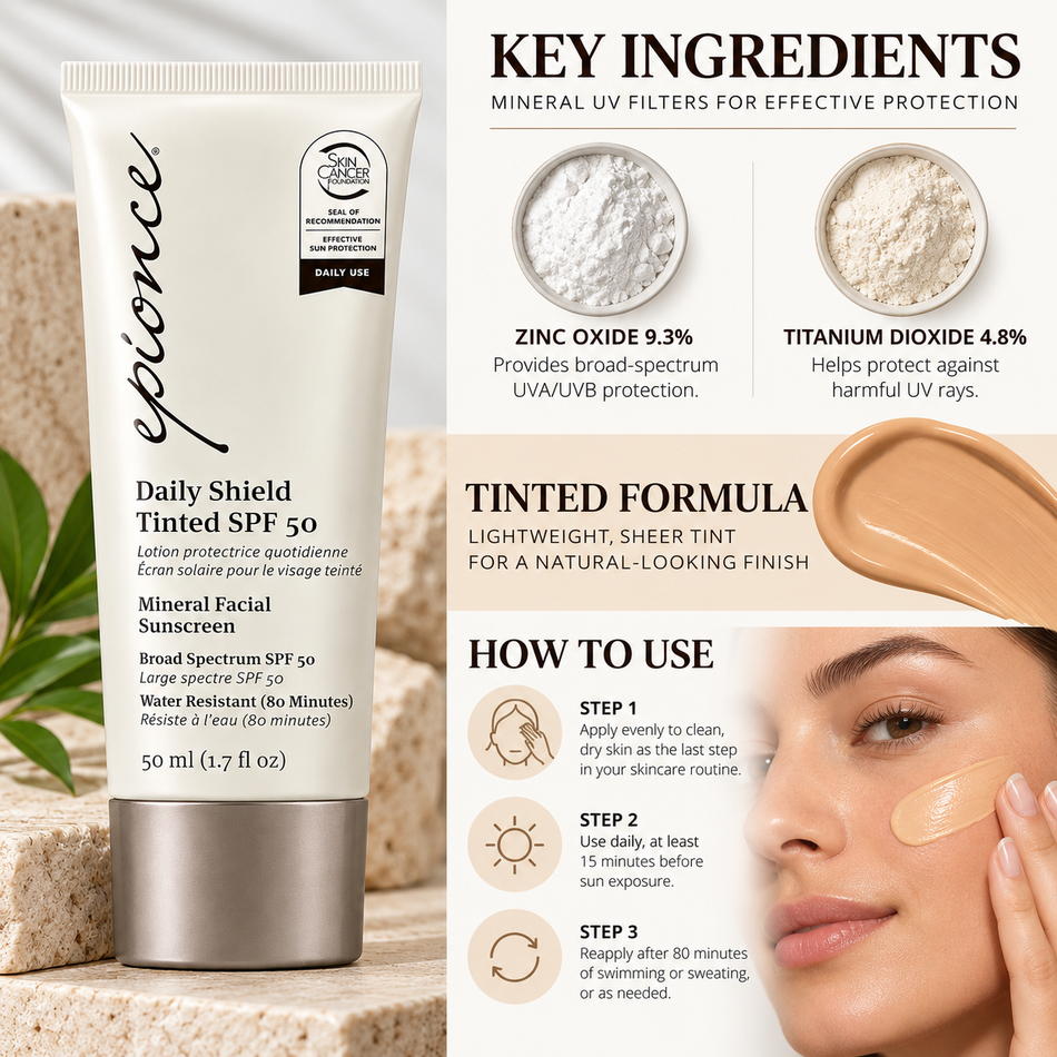 Epionce Daily Shield Tinted SPF 50 1.7 fl oz – Tinted Facial Sunscreen