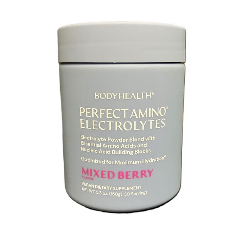BodyHealth PerfectAmino Electrolytes Drink Mix Powder Keto Sugar Free Fasting Mixed Berry 30 Servings