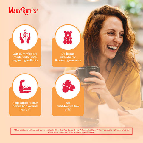 MaryRuth Organics Vitamin D3 + B12 Gummies – 60 Servings | Immune & Energy Support