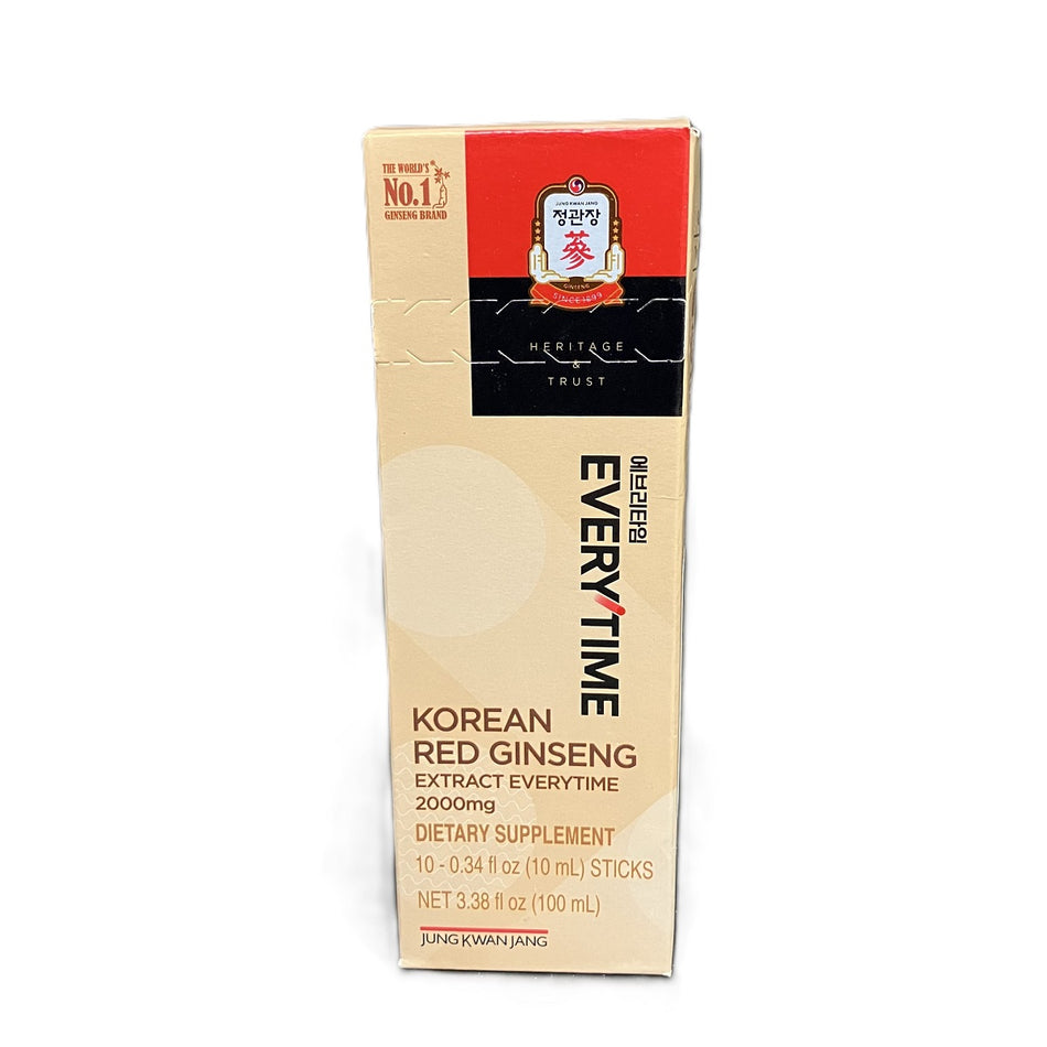 JungKwanJang Everytime 2000MG Korean Red Ginseng Extract 10pk Total 100ml Energy Boost Immune Support