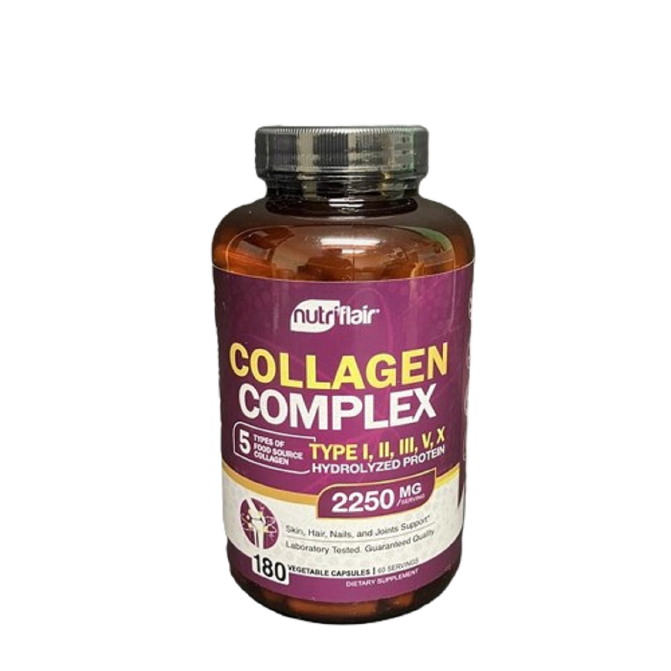 NutriFlair Multi Collagen Peptides Supplement, 180 Vegetable Capsules