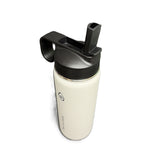 ThermoFlask 18 oz Insulated Stainless Steel Bottle with Chug and Straw Lids, White