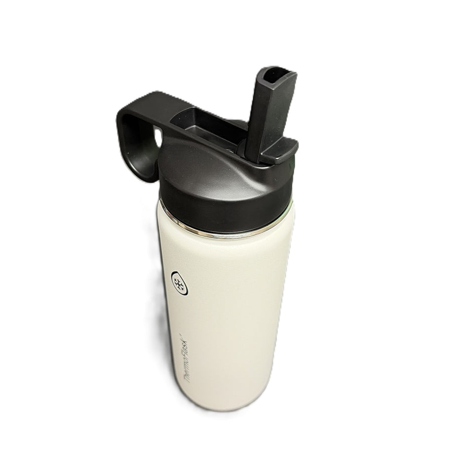 ThermoFlask 18 oz Insulated Stainless Steel Bottle with Chug and Straw Lids, White