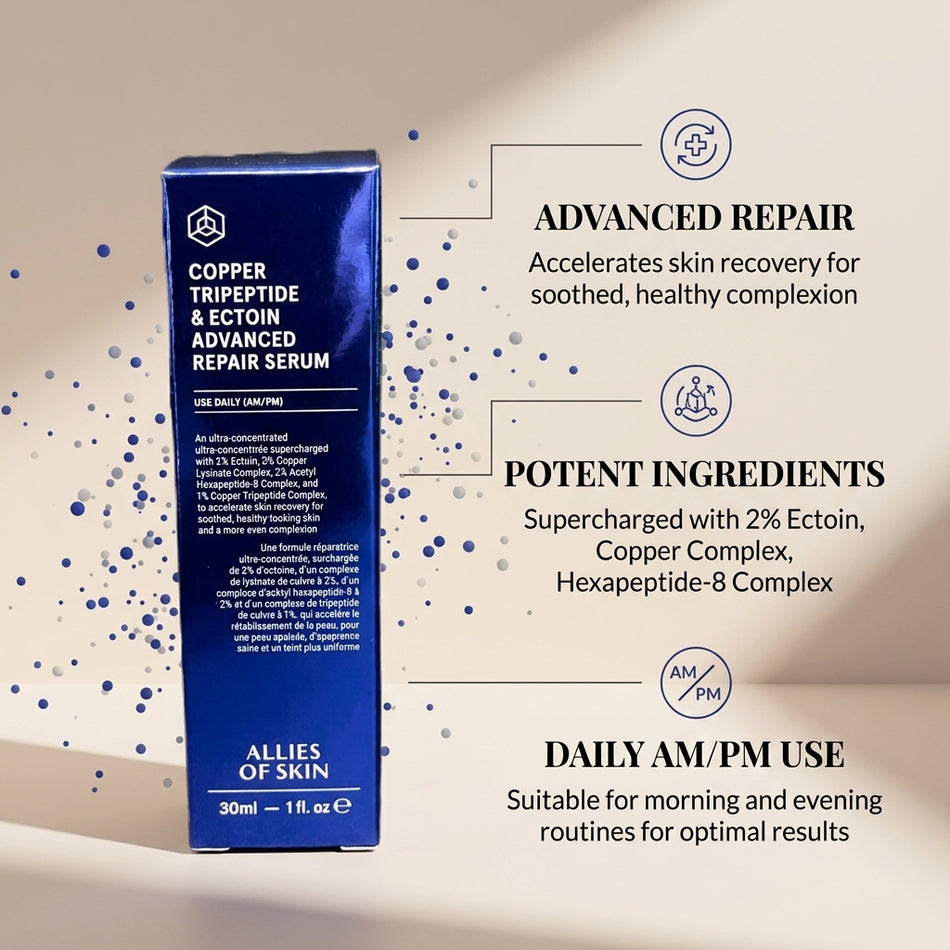 Allies of Skin Copper Tripeptide and Ectoin Advanced Repair Serum 1 fl oz