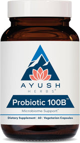 Ayush Herbs Probiotic 100B – 60 Veg Capsules | High-Potency Gut & Immune Support