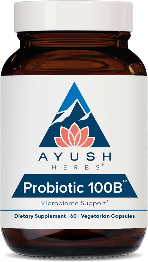 Ayush Herbs Probiotic 100B – 60 Veg Capsules | High-Potency Gut & Immune Support