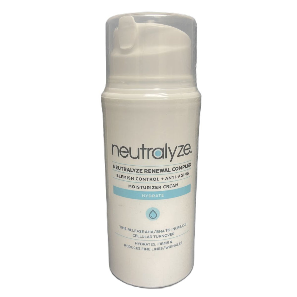 Neutralyze Renewal Complex Acne Moisturizer for Face - Time Released, Medical Grade 2% Mandelic Acid & Salicylic Acid Moisturizer Cream - Face Moisturizer for Acne Prone Skin (90+ Day)