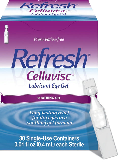 Refresh Celluvisc Lubricant Eye Gel Preservative Free 30 Single use(4 Pack)