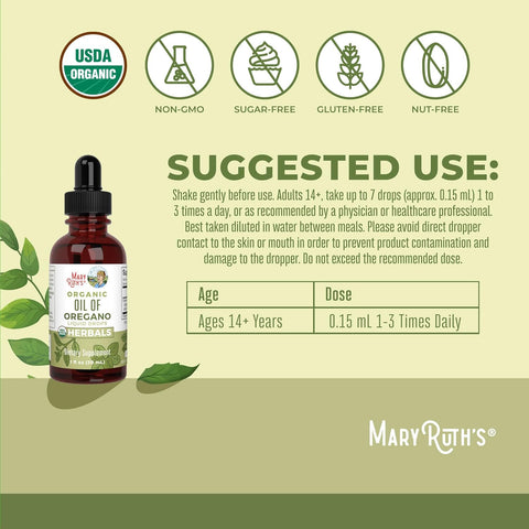 MaryRuth Organics Organic Oregano Oil – 1 Oz | Supports Immune Health & Natural Defense