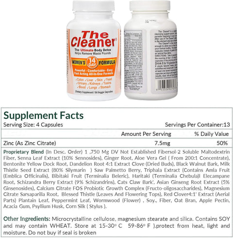 Century Systems The Cleaner 14 Day Women's Formula – 104 Capsules (2 Pack) | Detox & Cleanse