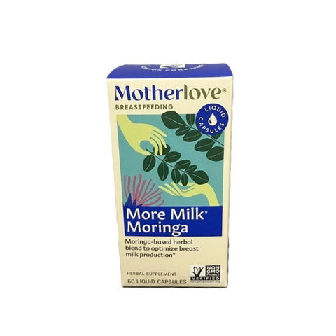 Motherlove More Milk Moringa Non-GMO Organic Herbs Vegan 60 Liquid caps