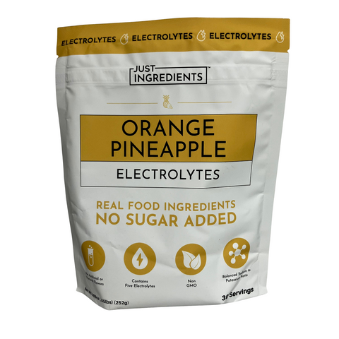Just Ingredients Orange Pineapple Electrolytes 30 Serving Hydration Drink Mix with Coconut Water Essential Minerals and Real Fruit Flavors Sweetened with Monk Fruit and Stevia