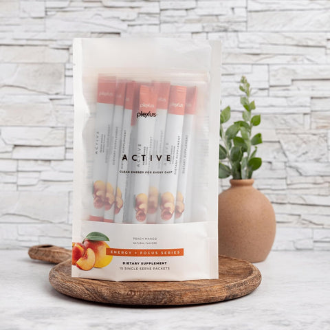 Plexus Active Peach Mango – 15 Count | Clean Energy & Mental Focus Drink Mix