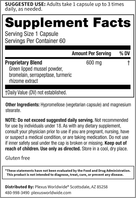 Plexus Ease Dietary Supplement – 60 Capsules | Supports Joint Comfort & Mobility