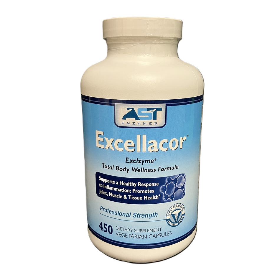 AST Enzymes Excellacor 450 Systemic Enzyme Supports Healthy Inflammation Response Joint Function Circulation  450 Vegetarian Caps