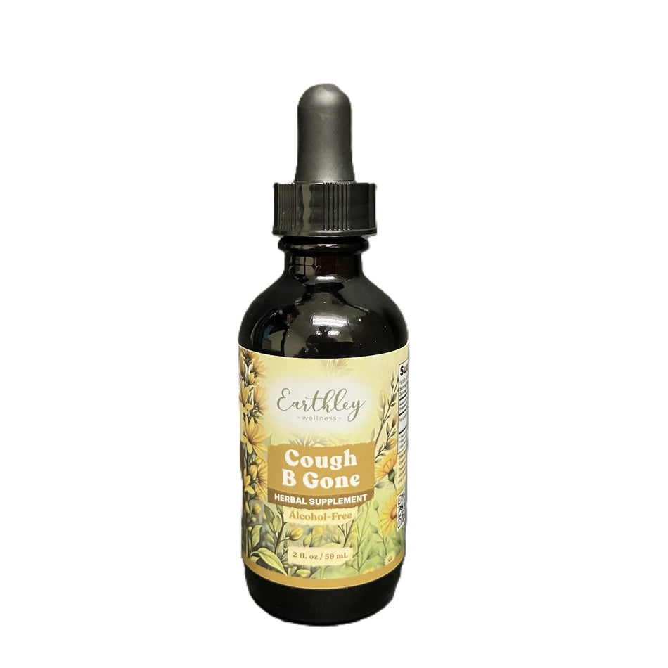 Earthley Wellness Cough B Gone Organic Herbal Formula for Kids and Adults Cold and Cough Remedy 12 Month Supply 2oz Alcohol Free