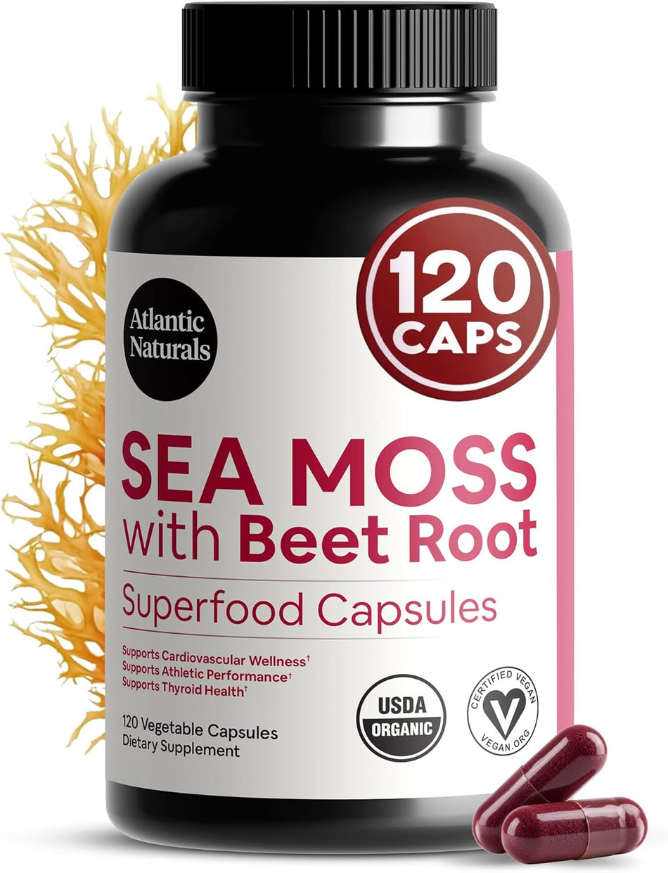 Atlantic Naturals Organic Sea Moss with Beet Root 120 capsule