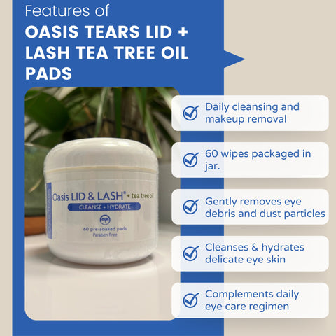 Oasis LID  LASH  Tea Tree Eyelid  Lash Cleansing Pads 60 ct