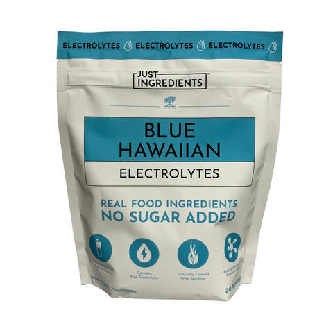 Just Ingredients Blue Hawaiian Electrolytes 30 Serving Hydration Drink Mix with Coconut Water Essential Minerals and Real Fruit Flavors Sweetened with Monk Fruit and Stevia