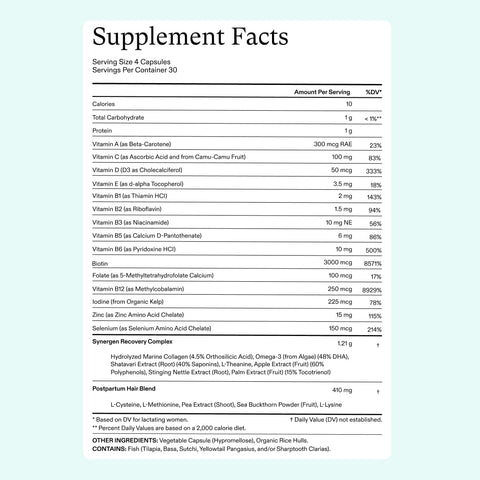 Nutrafol Postpartum Wellness Supplement – 1 Month Supply | Supports Hair & Nutrient Balance