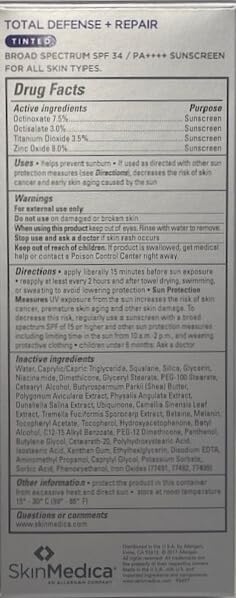 SkinMedica Total Defense Plus Repair SPF 34 Tinted 2.3 oz