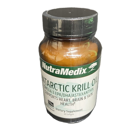 Nutramedix Antartic Krill Oil Omega-3 EPA/DHA/ASTAXANTHIN Supports Heart, Brain & Skin Health 60 Softgels