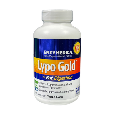 Enzymedica Lypo Gold 240 capsules high-potency Thera-blend Lipase fat digestion keto | Beauty Riche