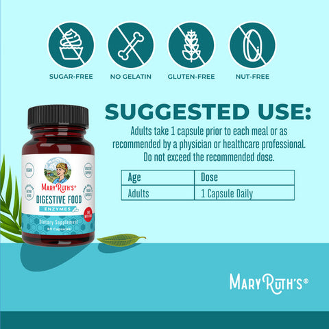 MaryRuth Organics Digestive Food Enzymes – 60 Count | Supports Digestion & Nutrient Absorption