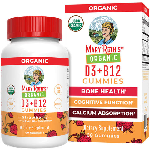 MaryRuth Organics Vitamin D3 + B12 Gummies – 60 Servings | Immune & Energy Support