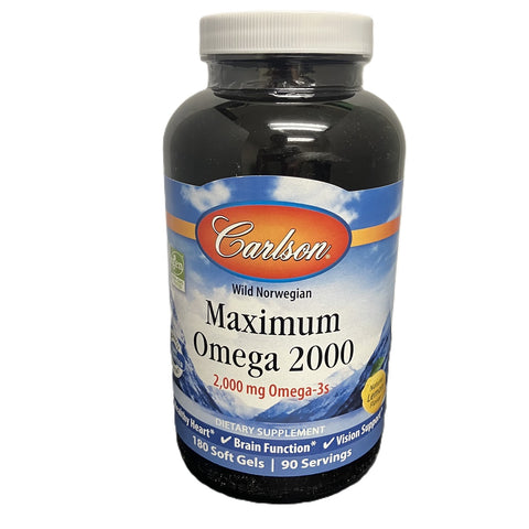Carlson Maximum Omega 2000 Lemon 180 Softgels