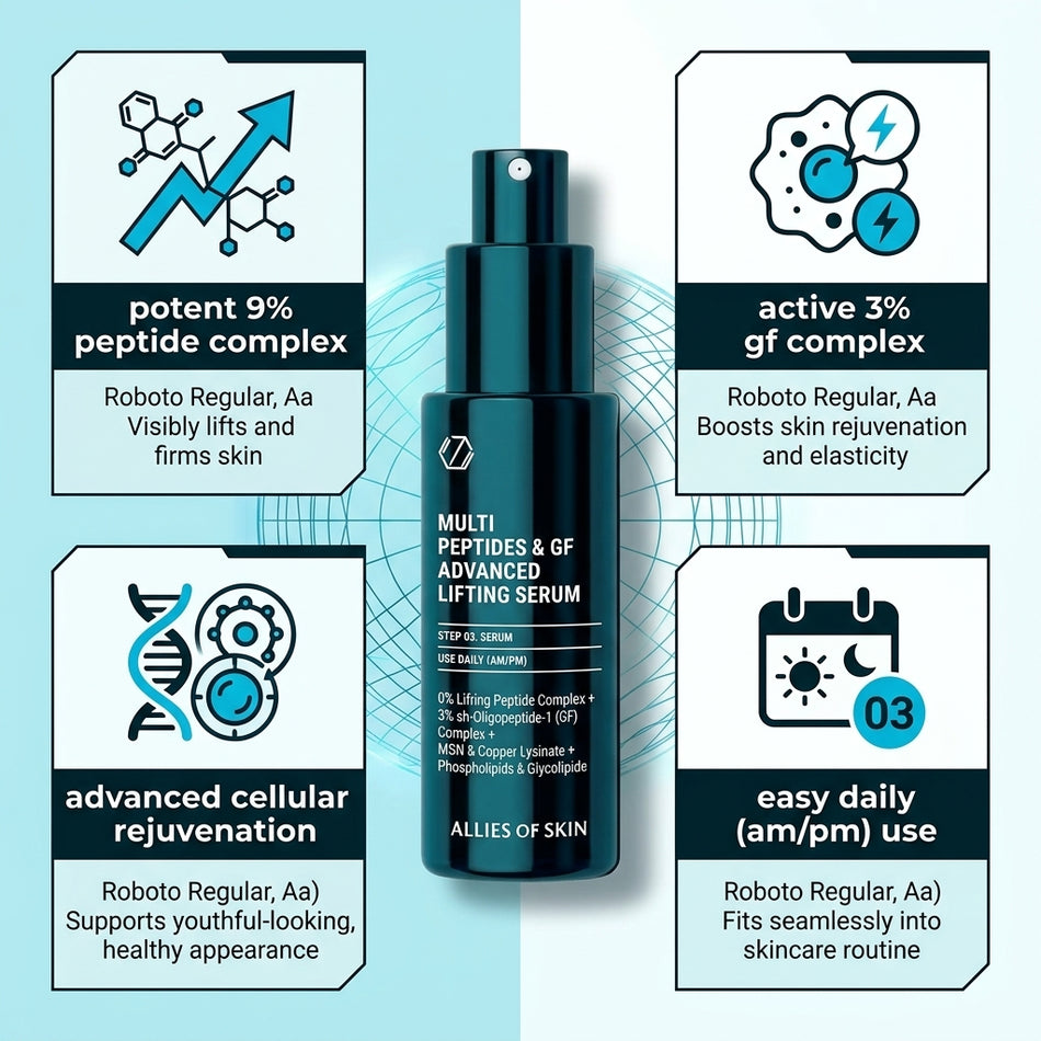 Allies of Skin Multi Peptides and GF Advanced Lifting Serum 1oz