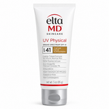 EltaMD UV Physical Tinted Broad Spectrum SPF 41 Mineral Face Sunscreen, 3 oz (85 g), with zinc oxide and titanium dioxide, displayed on a clean white background.