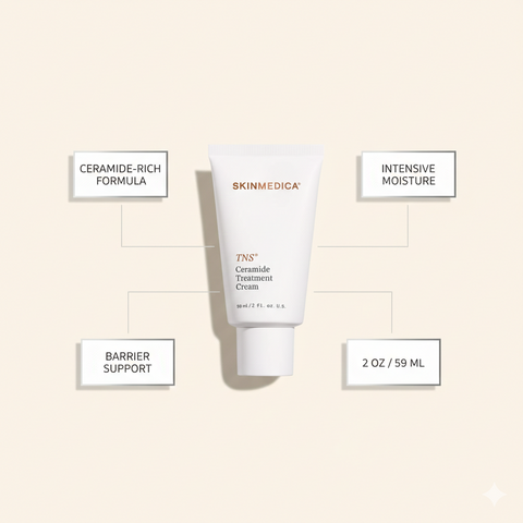 SkinMedica TNS Ceramide Treatment Cream Moisturizer 2 oz New Look. Same Clinically Proven Results