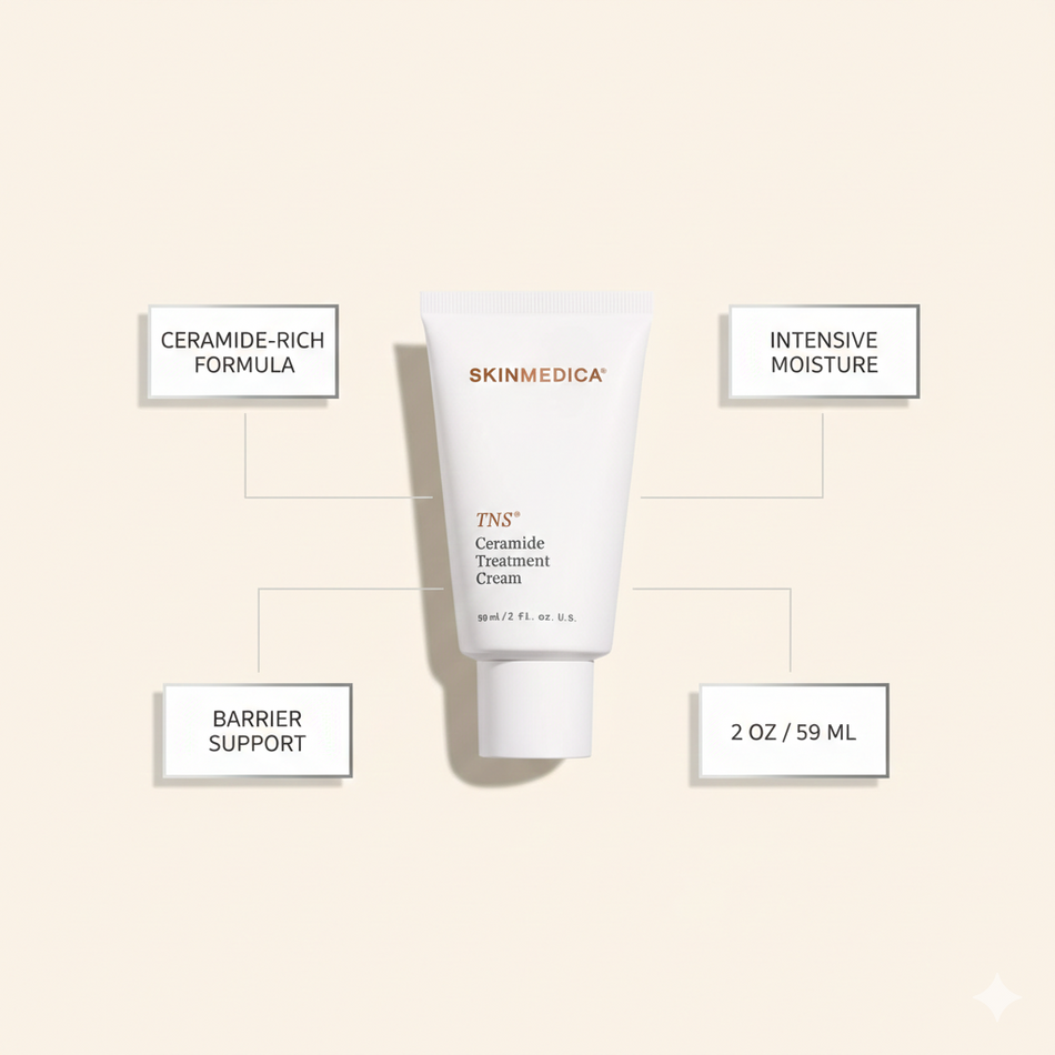 SkinMedica TNS Ceramide Treatment Cream Moisturizer 2 oz New Look. Same Clinically Proven Results
