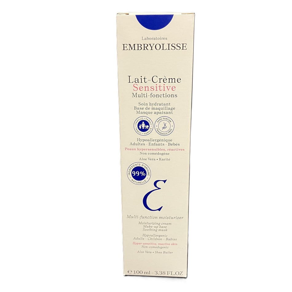 Embryolisse Lait Creme Sensitive Moisturizer, 3.38 oz, Gentle Face Cream, Lightweight Hydration, Smooth Skin Feel, Daily Skincare Use