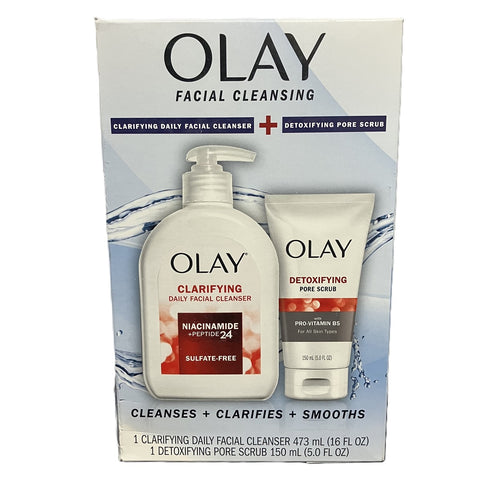Olay Facial Cleansing Duo, 16 fl. oz. Face Wash and 5 fl. oz. Pore Scrub