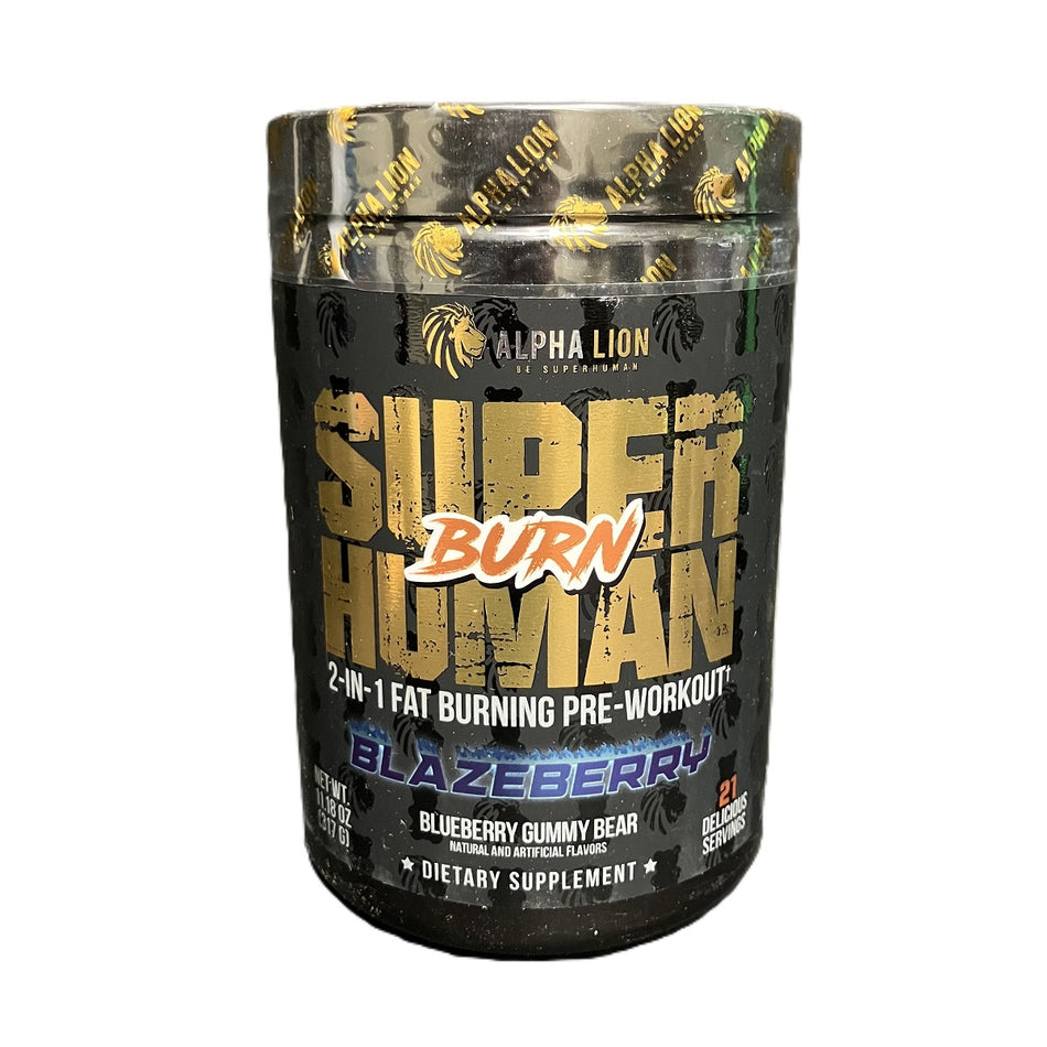 Alpha Lion Superhuman Burn 2 in 1 Metabolism Booster Pre Workout Fat Burner (21 Servings) Blazeberry Appetite Suppressant
