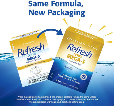 Refresh Optive Mega-3 Lubricant Eye Drops 30 Single