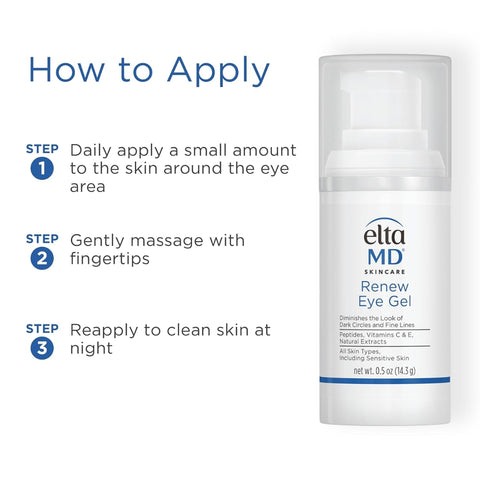 EltaMD Renew Eye Gel 0.5 oz | Anti-Aging Eye Treatment for Dark Circles, Puffiness & Fine Lines