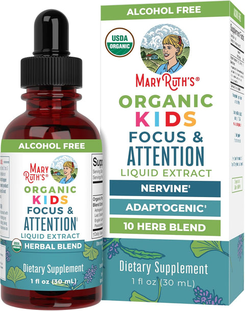 MaryRuth Organics Kids Brain Supplement – 30 Servings | Supports Cognitive Function & Focus for Children