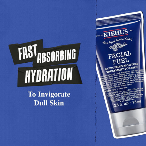 Kiehl's Facial Fuel Moisture Treatment – 4.2 oz, Energizing Face Lotion for Men