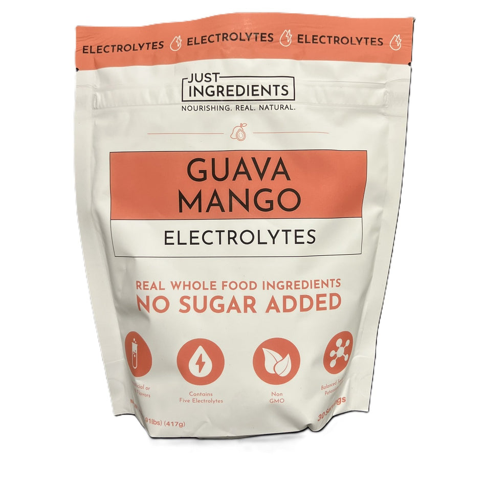 Just Ingredients Guava Mango Electrolytes 30 Serving Hydration Drink Mix with Coconut Water Sea Salt and Trace Minerals  Supports Hydration  Recover and Electrolyte Balance