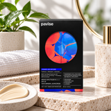 Pavise Dynamic Age Defense SPF 30 mineral sunscreen 30ml in black packaging displayed in a luxury skincare setting with a soft towel, natural greenery, and cream texture.