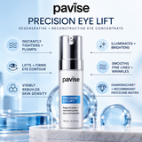 Pavise Precision Eye Lift 15ml eye concentrate with DiamondCore and Recombinant Proteome Matrix, formulated to help firm, brighten, and smooth the eye contour.