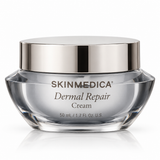 SkinMedica Dermal Repair Cream 1.7 oz (50 mL), rich facial moisturizer in a silver jar on a clean white background.
