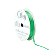 Offray Holiday Time Ribbon Green 30 Feet Craft Ribbon 1/4" Wide 100% Polyester 6 Rolls